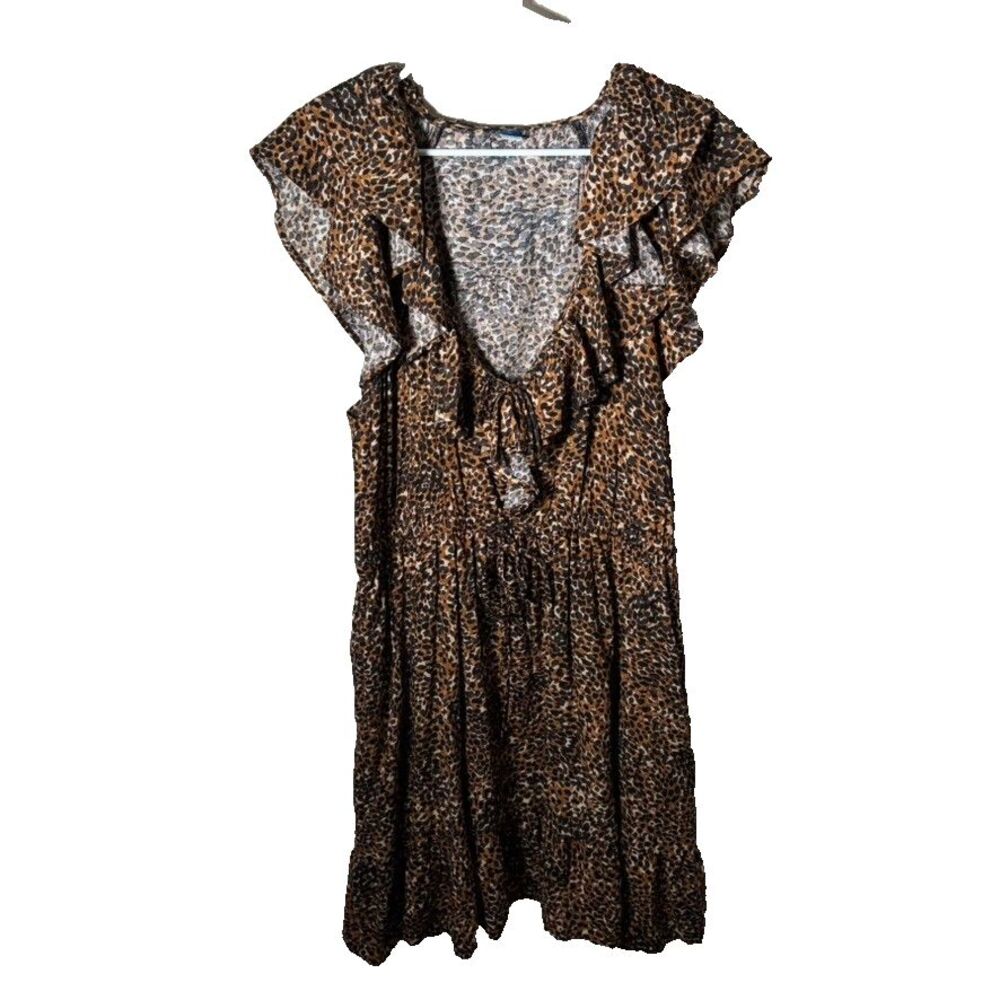 Old Navy Dress Women's XL Ruffle Short Sleeve Sheath Printed Casual Boho